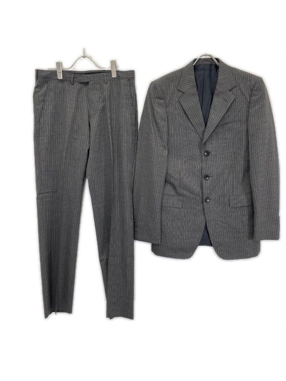 Gucci Gray Wool Striped Single Suit 46